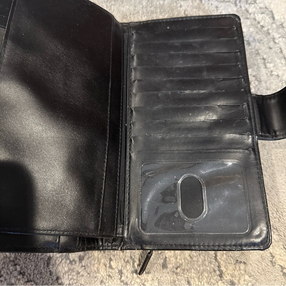 Ladies Buxton Croco Zip wallet, Black - Picture 5 of 6